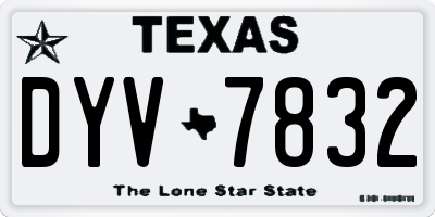 TX license plate DYV7832