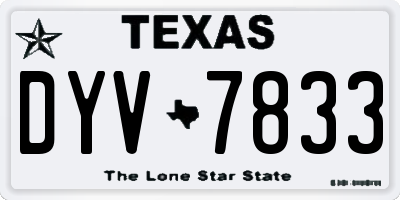 TX license plate DYV7833