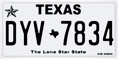 TX license plate DYV7834