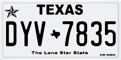 TX license plate DYV7835