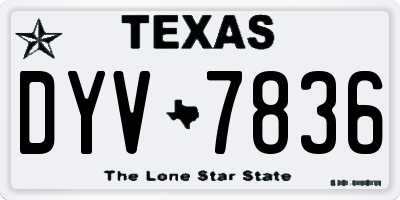 TX license plate DYV7836