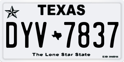 TX license plate DYV7837
