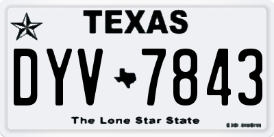 TX license plate DYV7843