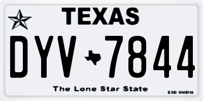 TX license plate DYV7844