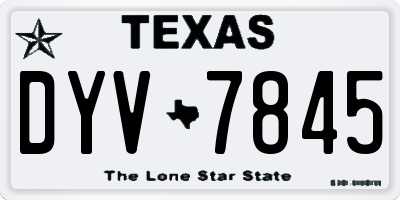 TX license plate DYV7845