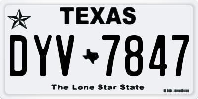 TX license plate DYV7847