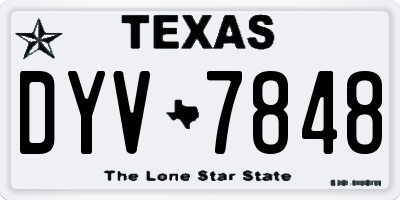 TX license plate DYV7848