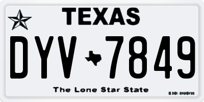 TX license plate DYV7849