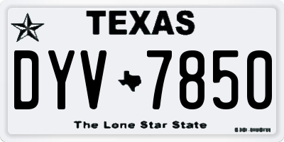 TX license plate DYV7850