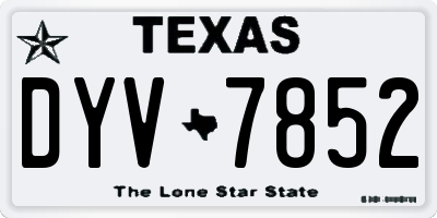 TX license plate DYV7852