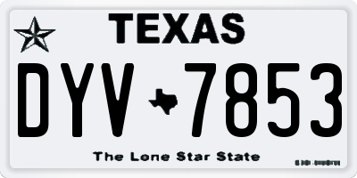 TX license plate DYV7853