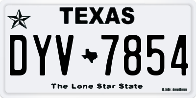 TX license plate DYV7854