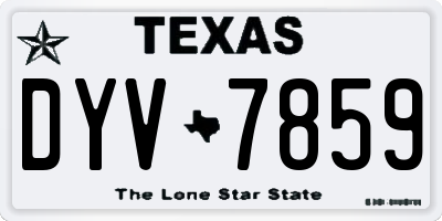 TX license plate DYV7859