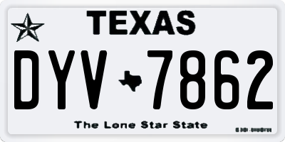 TX license plate DYV7862