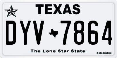 TX license plate DYV7864