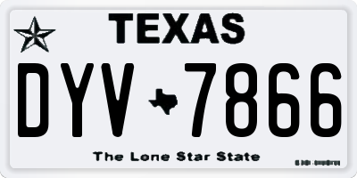 TX license plate DYV7866