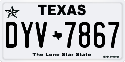 TX license plate DYV7867