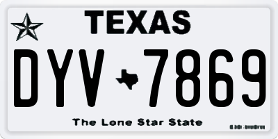 TX license plate DYV7869