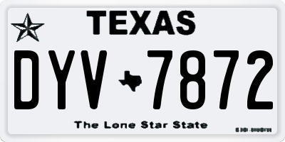 TX license plate DYV7872