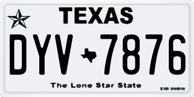 TX license plate DYV7876