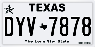 TX license plate DYV7878