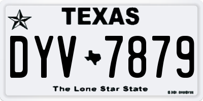 TX license plate DYV7879