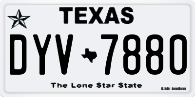 TX license plate DYV7880