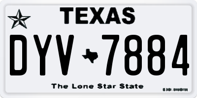 TX license plate DYV7884