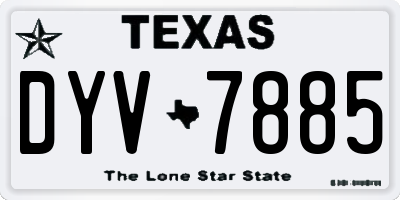 TX license plate DYV7885