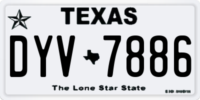 TX license plate DYV7886