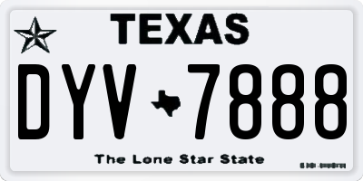 TX license plate DYV7888