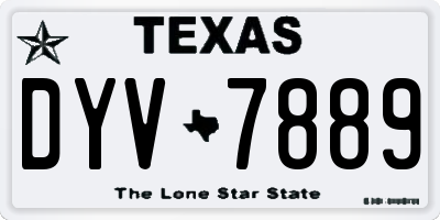 TX license plate DYV7889