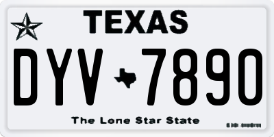 TX license plate DYV7890