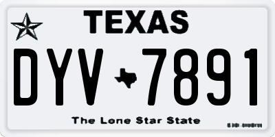 TX license plate DYV7891