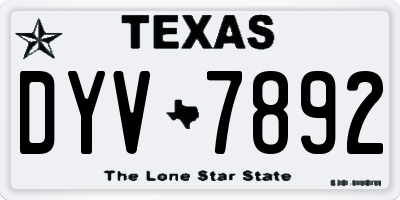 TX license plate DYV7892