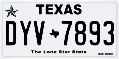 TX license plate DYV7893