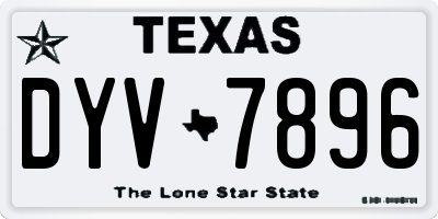 TX license plate DYV7896