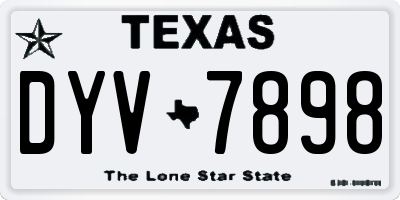 TX license plate DYV7898