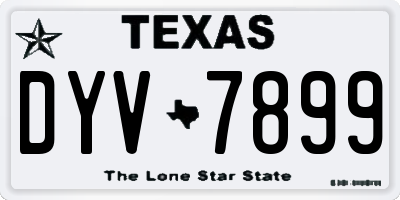 TX license plate DYV7899
