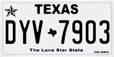 TX license plate DYV7903