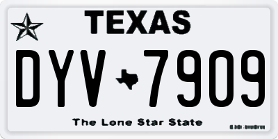 TX license plate DYV7909