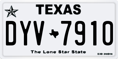 TX license plate DYV7910