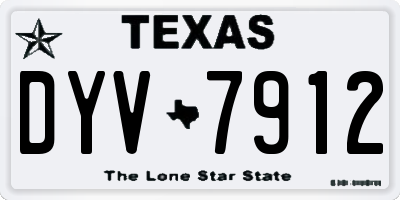 TX license plate DYV7912