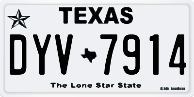 TX license plate DYV7914