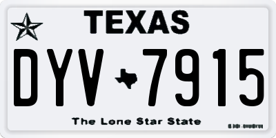 TX license plate DYV7915