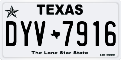 TX license plate DYV7916