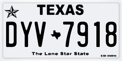 TX license plate DYV7918