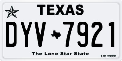 TX license plate DYV7921