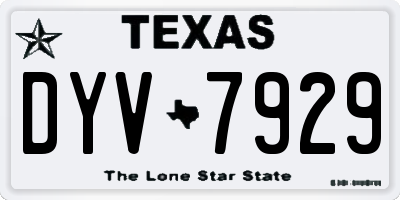 TX license plate DYV7929