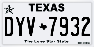 TX license plate DYV7932